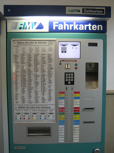 Máquina expendedora de billetes, en Frankfurt