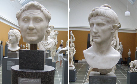 Bustos de Pompeyo y Julio César