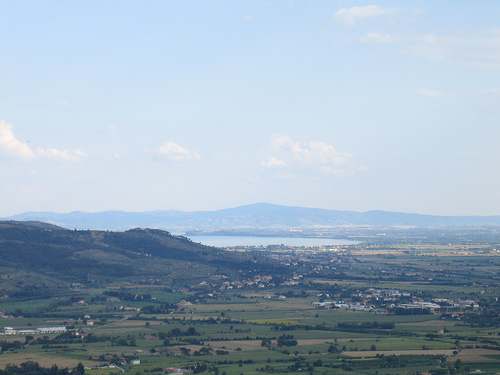 El lago Trasimeno, visto desde Cortona