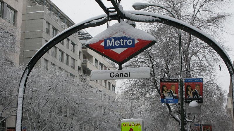 Metro Canal de Madrid nevado
