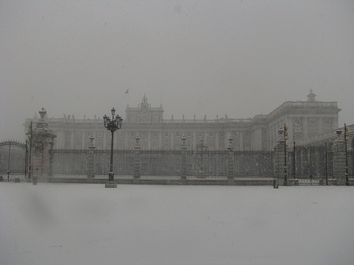 El Palacio Real de Madrid nevado