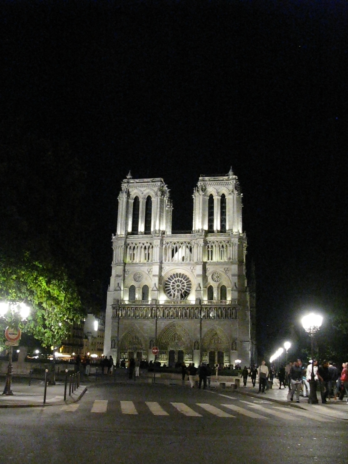 Catedral de Notredamme de París por la noche