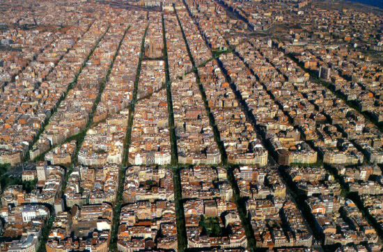 Vista de pájaro del Eixample de Barcelona