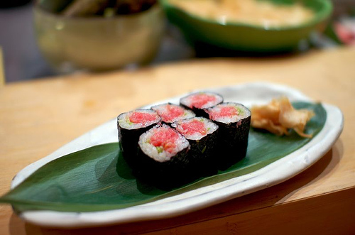 Negitoro en un sushi bar de Japón