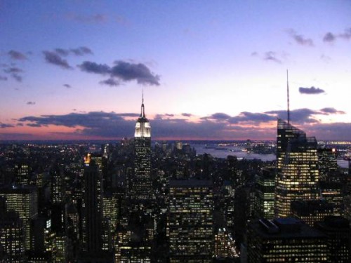 Vista de Manhattan desde el Top of the Rock durante la puesta de sol