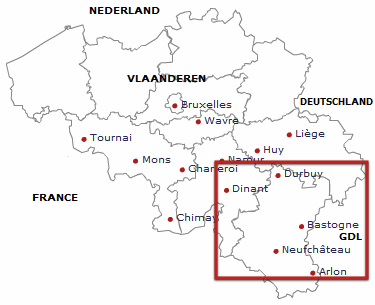 Mapa región de las Ardenas