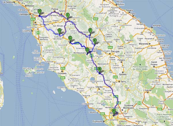 Ruta en coche por Roma y la Toscana