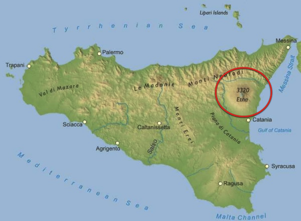 Mapa de Sicilia
