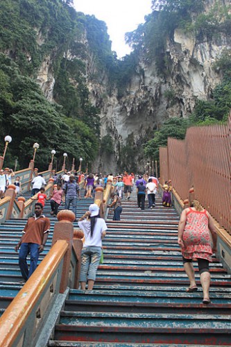 Las escaleras de las Batu Caves de Kuala Lumpur