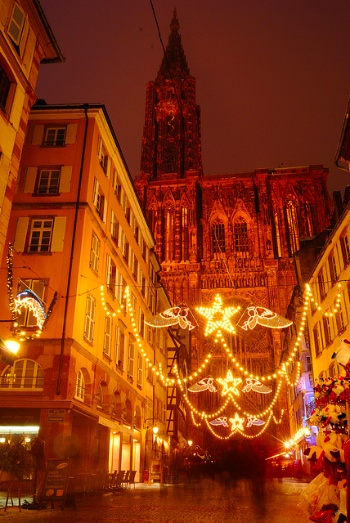 Catedral de Estrasburgo en Navidad