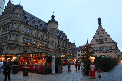 Plaza de Rothenburg Ob Der Tauber con su mercadillo de Navidad