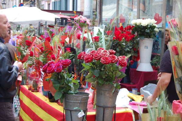 Rosas en Sant Jordi, Rambla de Barcelona