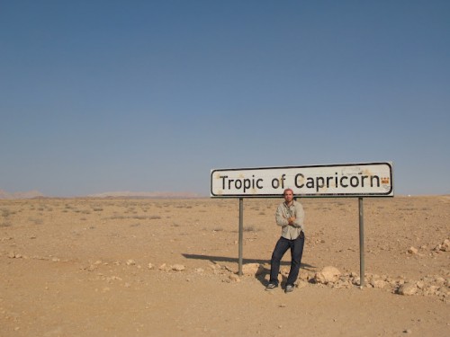 Cruzando el trópico de Capricornio en Namibia