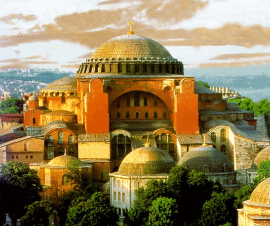 Santa Sofia idealizada, sin minaretes y con la cúpula restaurada