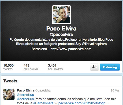 Último tweet de Paco Elvira