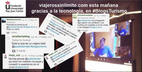 Miguel Nonay de @VSLimite vía Skype en #BlogsTurismo