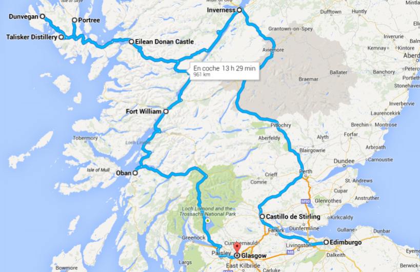 Nuestra ruta por Escocia en coche