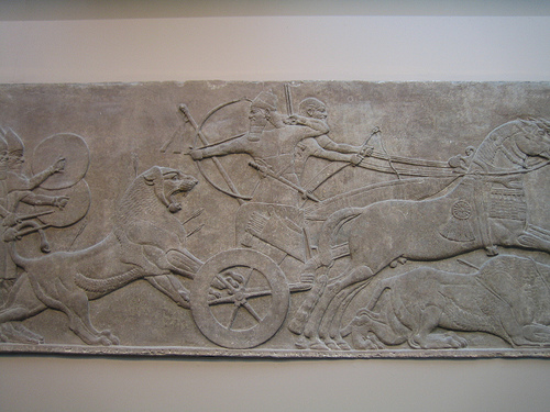 Bajorelieve de Asurbanipal en el British Museum de Londres